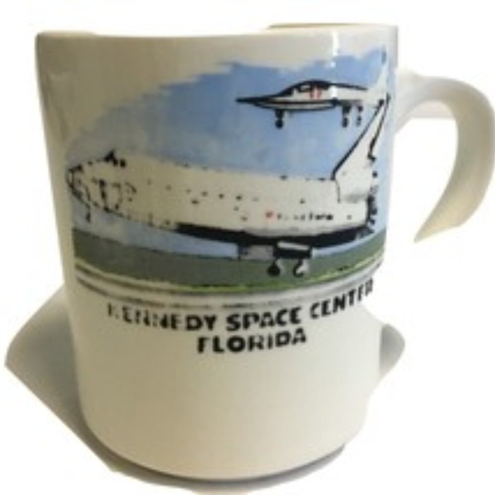 Rare Vintage NASA Kennedy Space Center, FL Ceramic Coffee Mug Good Used Cond.